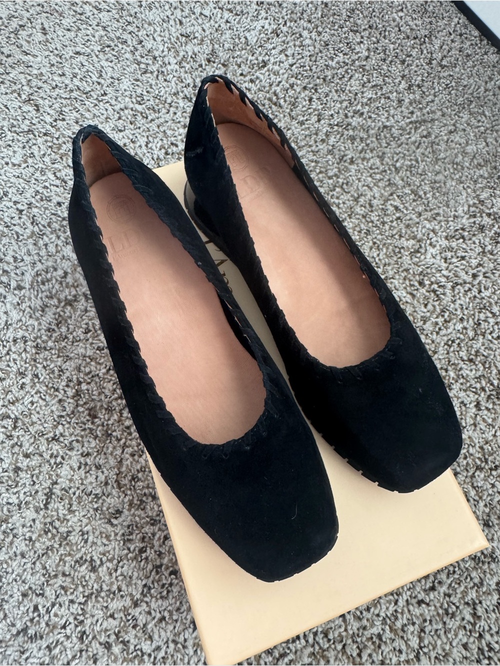 L’Amour Des Pieds Tiffanie Black Suede. Never Worn.